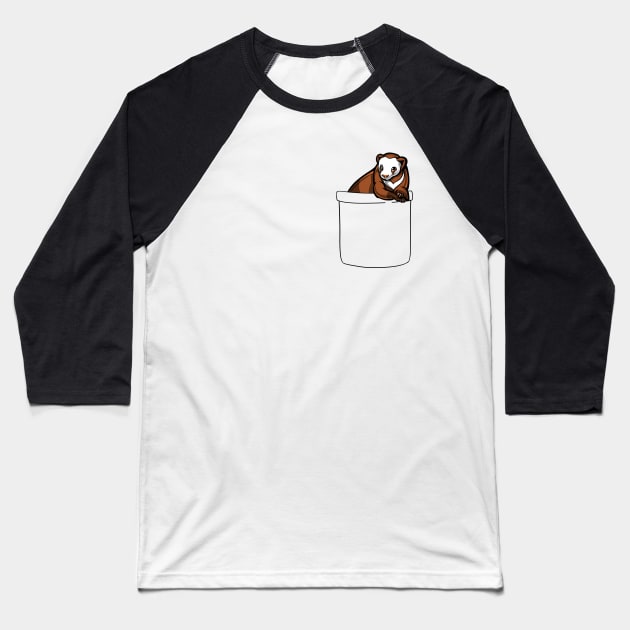 Ferret Pocket Cute Weasel Pet Lover Baseball T-Shirt by underheaven